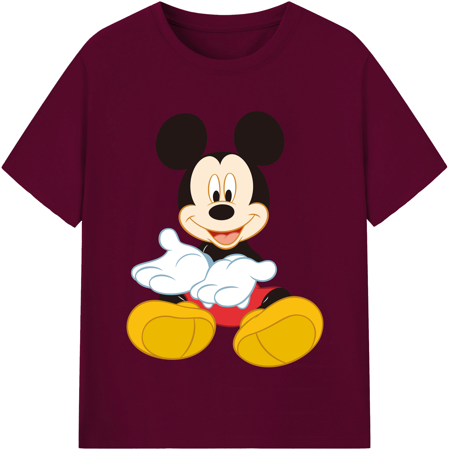 （画像用） ミッキーマウス Mickey Mouse レディースカジュアルプリントTシャツ（綿100％）
